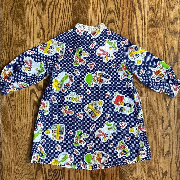 Blue with white polka dots, vintage Sears back to school dress, size 5. - Picture 14 of 16